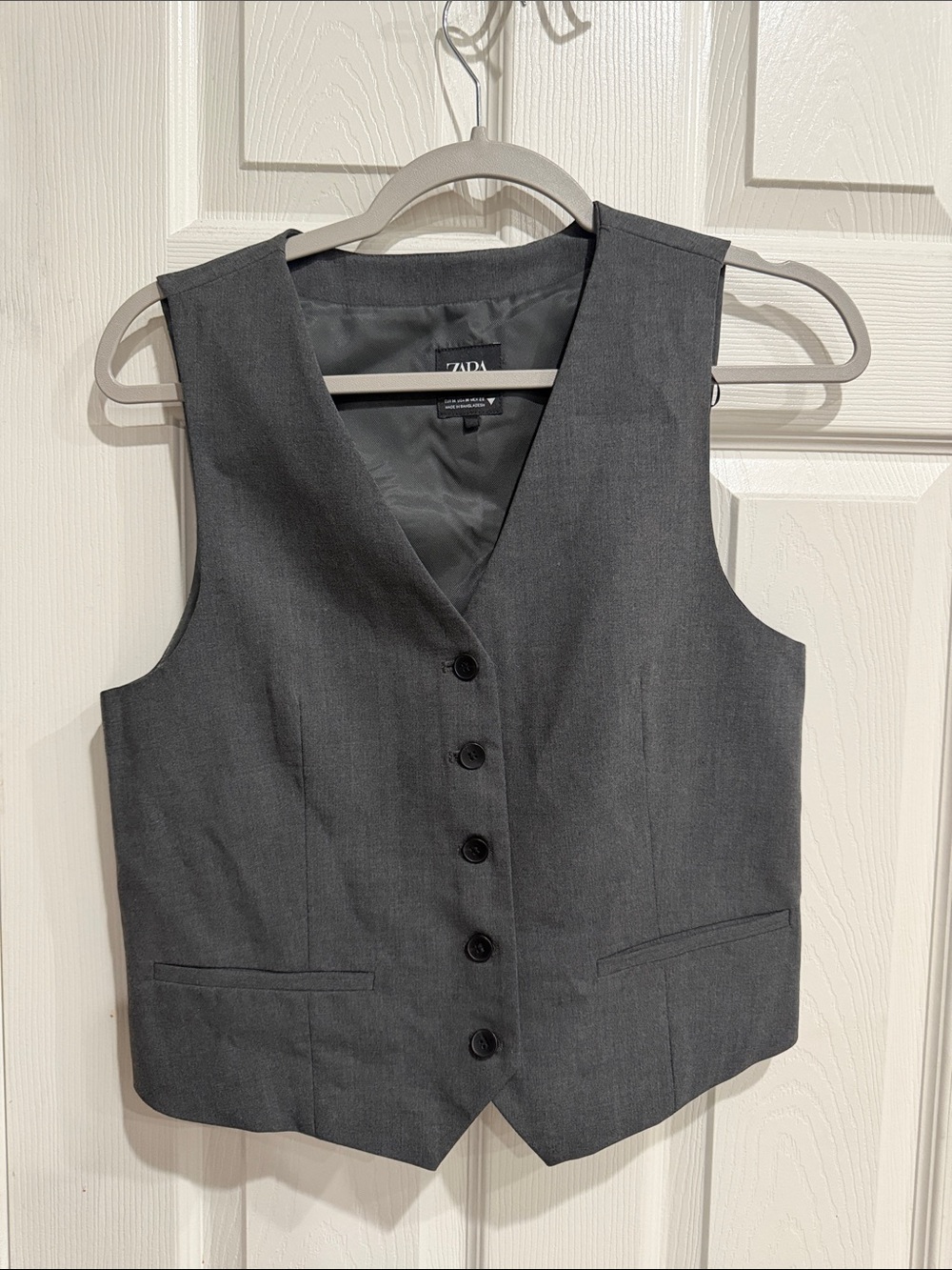 Zara Charcoal Gray Tailored Women's Vest